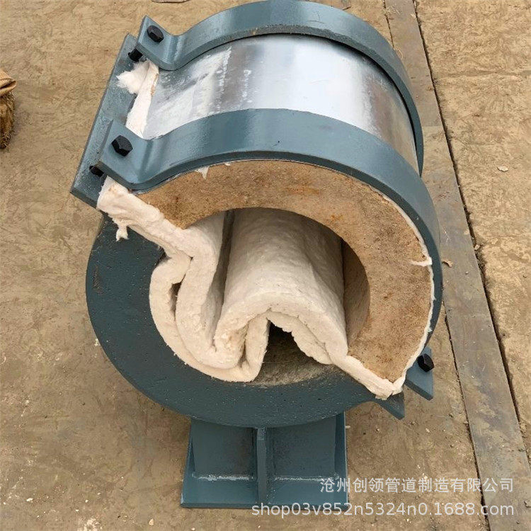 阻燃保温特硬蛭石隔热管托 耐高温滑动管托支座 双抱箍托座