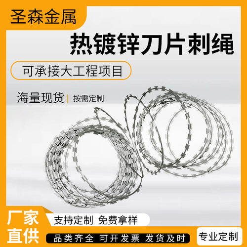 刀片刺绳防护网刺丝滚笼机场监狱厂区边境防爬刀片刺绳现货