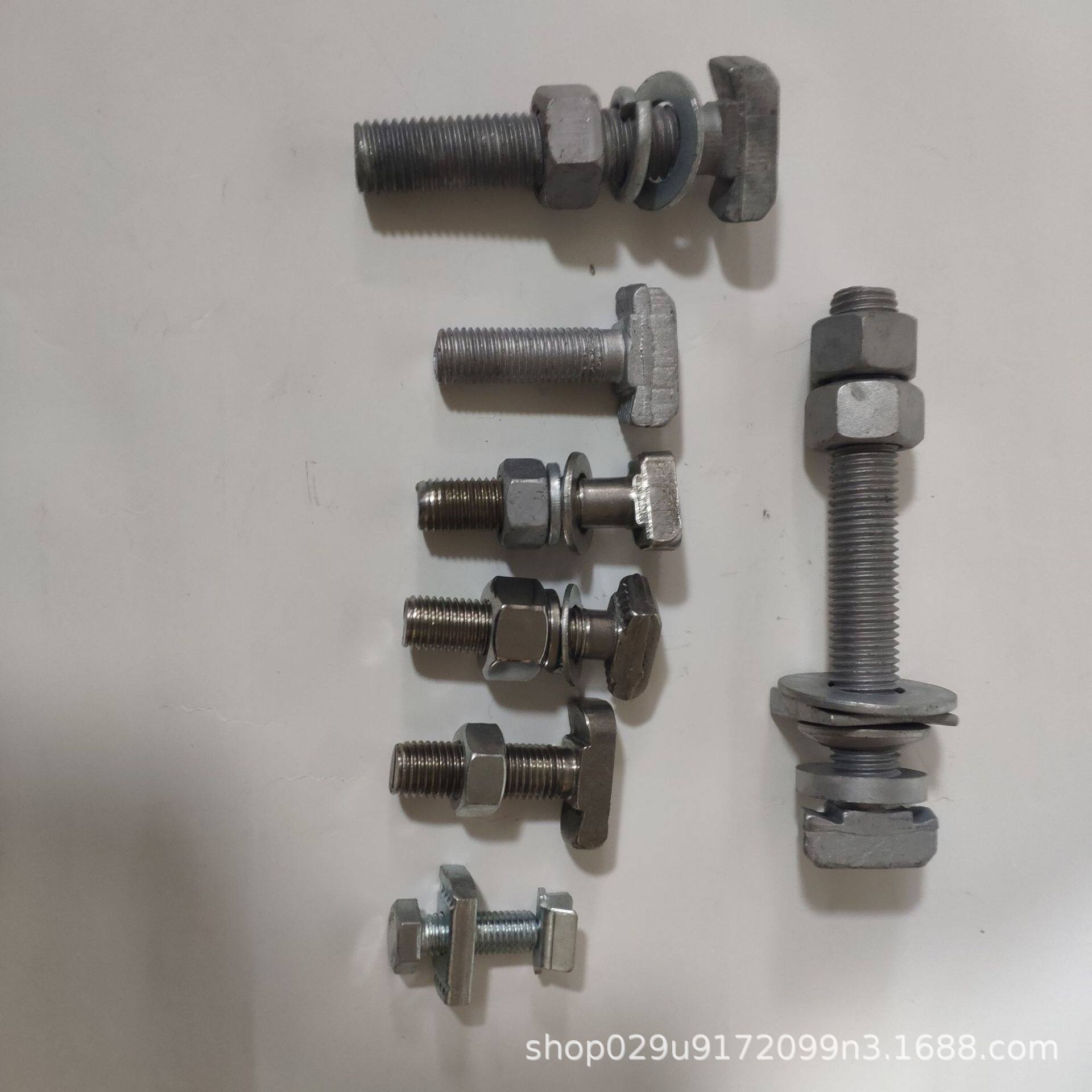 m12*50哈芬槽t型螺栓镀锌管廊托臂t型螺丝带齿预埋槽道