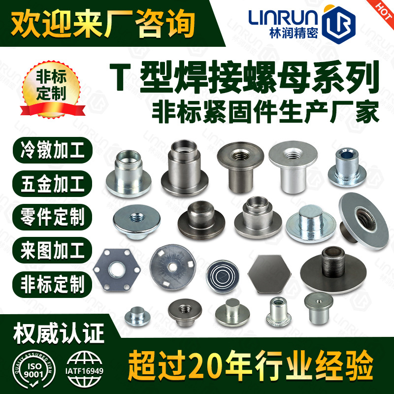 非标紧固件 冷锻t型螺母包胶台阶螺母运动器材配件多工位冷镦非标