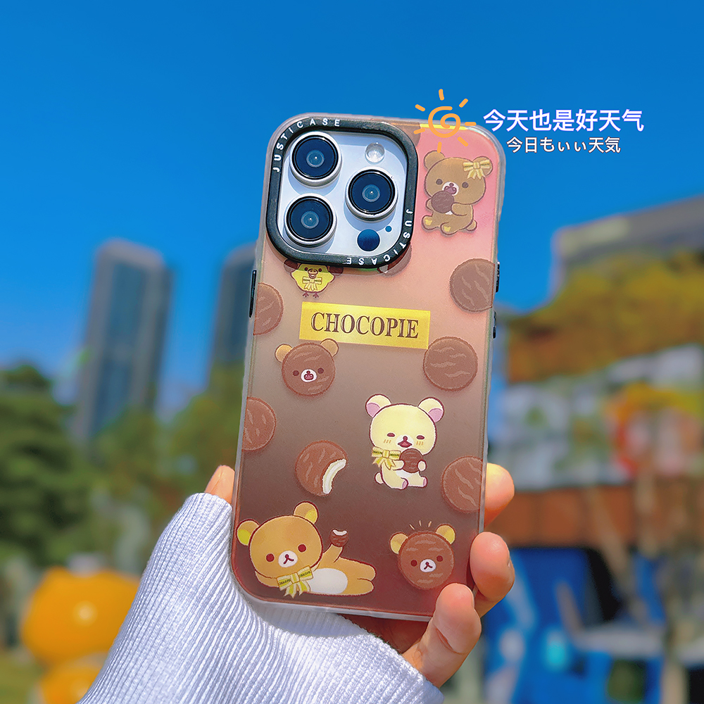 轻松小熊巧克力可爱冬季iphone15