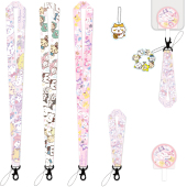 Chiikawa三丽鸥联名手机挂绳垫片挂脖小风扇绳手腕绳长绳短款 卡套