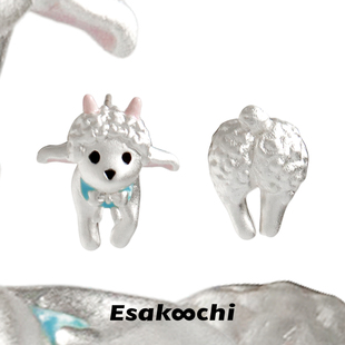 Esakoochi救救动物园系列~原创可爱小山羊耳钉小众设计童趣耳饰