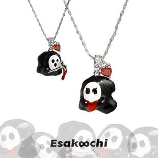 Esakoochi反派甜心~原创幽灵项链死神镰刀小众甜酷恶魔锁骨链送礼