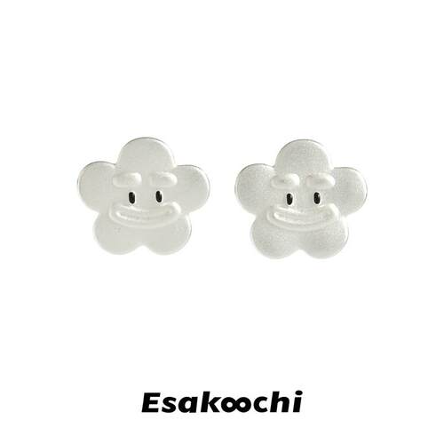Esakoochi原创设计微笑花花耳钉