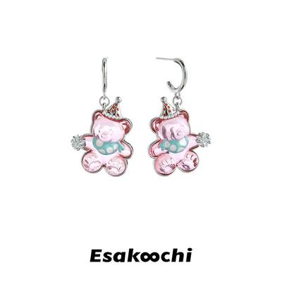 原创彩色小熊软糖耳环