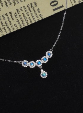 天然月光石项链纯银女