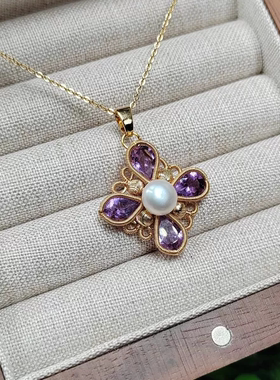 蓝宝项链原创设计手工制作女