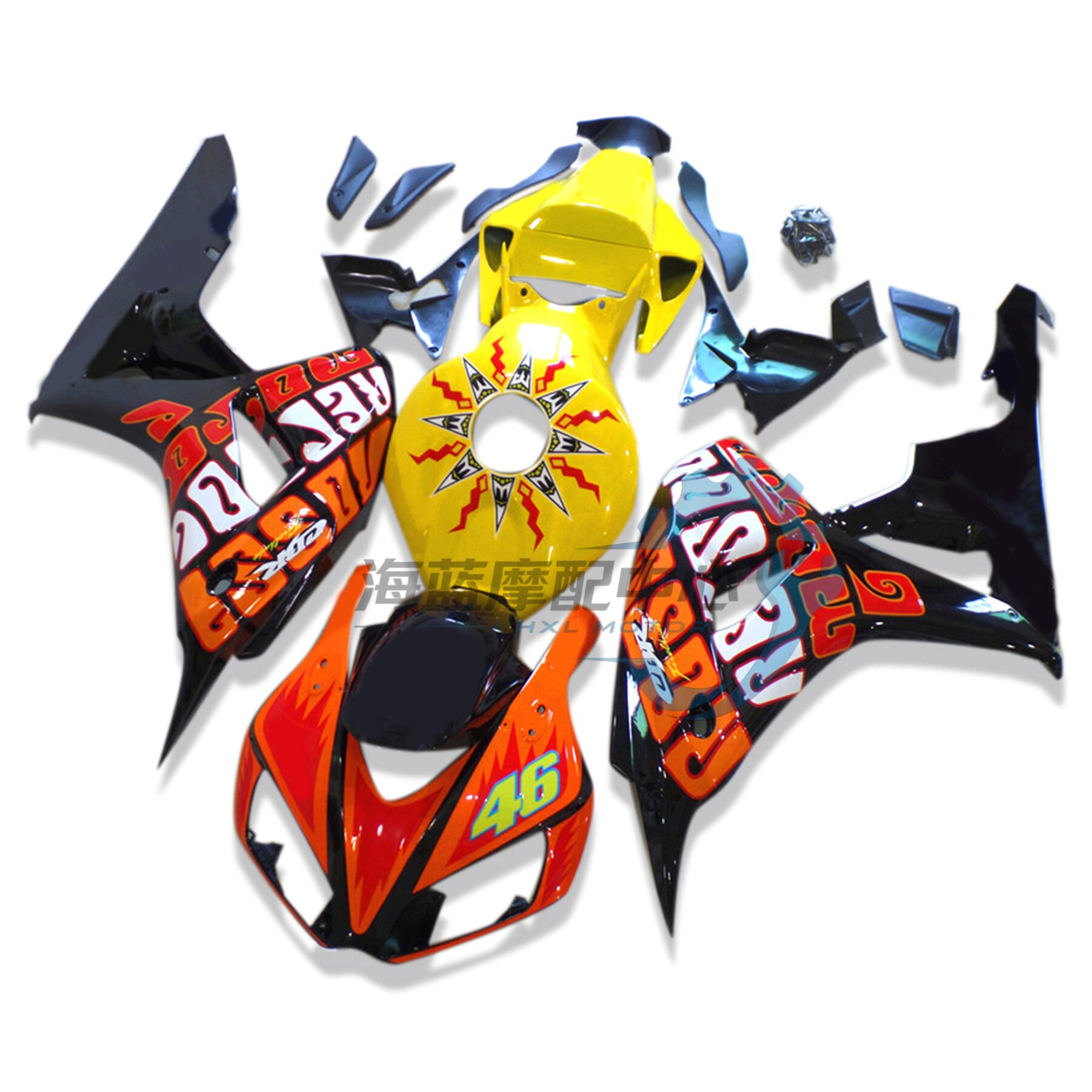 适用于本田CBR1000RR 06-07年全车板整流罩侧护板车配件全套外壳