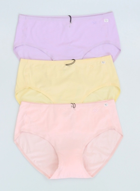 3条价贴无痕100支长绒棉纯色女内裤R-1702弹力棉贴身舒适女平角裤