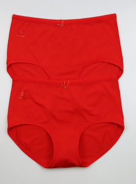 2条价创雅诺经典款本命年莫代尔面料妈咪裤25029大红色女士平角裤