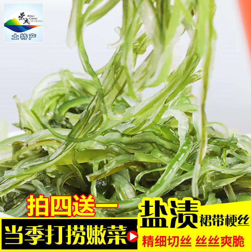 新货中华海草原料盐渍裙带菜梗丝非干货海白菜丝裙带菜丝500g饭店