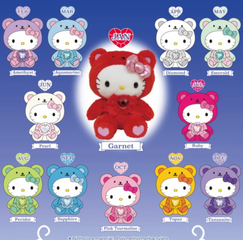 预售5月售美版三丽鸥sanrio十二月份生日宝石毛绒挂件KTkitty诞生