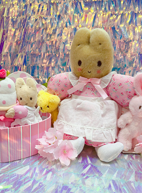 正品Sanrio Marron Cream茉莉兔绝版抱小兔小熊公仔茉莉兔抱芭菲