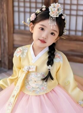 女童汉服中国风裙子古风古装秋季穿朝鲜服朝鲜服延吉服饰韩服