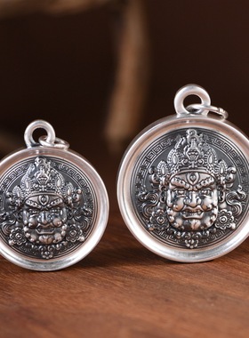 S999足银复古民族风黄财神吊坠