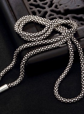 纯银复古时尚风百搭镂空项链