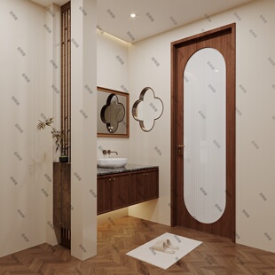 法式复古卫生间玻璃门洗手间浴室隔断门阳台卧室钛镁铝合金平开门