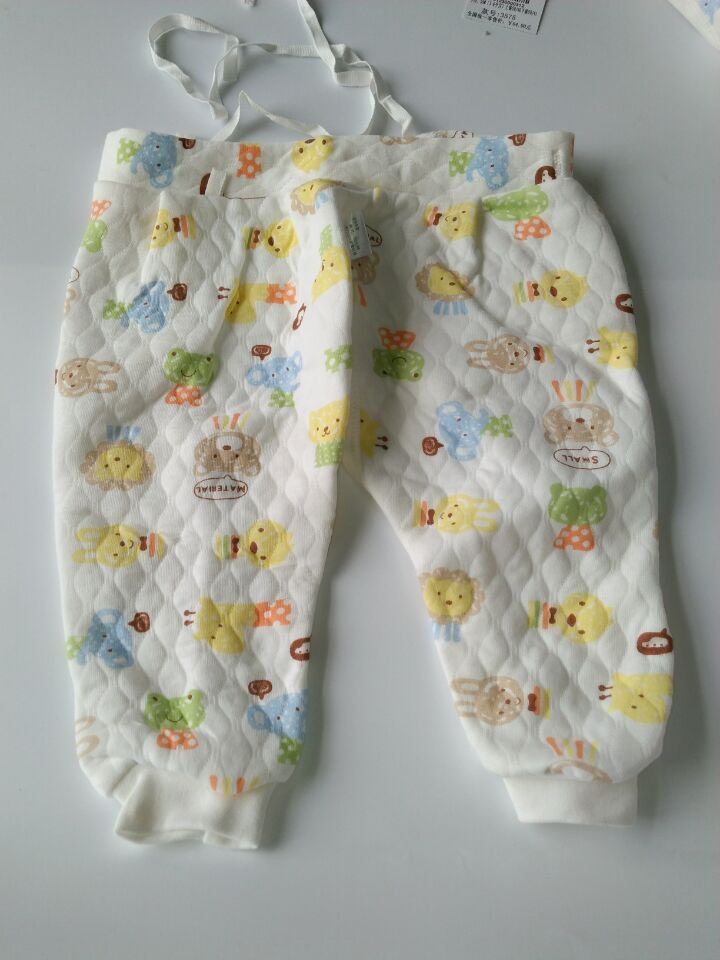 SMALL MATERIAL: NEWBORN HOME CLOTHES CONTRACT SET COTTON WARM BABY LACE-UP UNDERWEAR SET PAJAMA COVER OPEN CROTCH PANTS