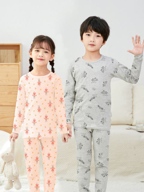 LITTLE GREEN DRAGON PLUS KIDS KIDS SPRING AND AUTUMN LYCRA COTTON UNDERWEAR SET ORIGINAL CARTOON HOME CLOTHING AUTUMN CLOTHES AND PANTS