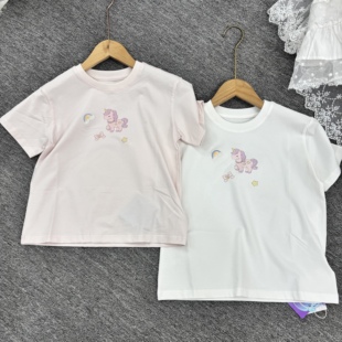 NGT2026夏季新款女童韩版百搭短袖T恤独角兽小马短袖