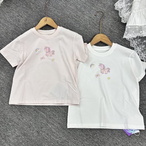 NGT2026夏季新款女童韩版百搭短袖T恤独角兽小马短袖