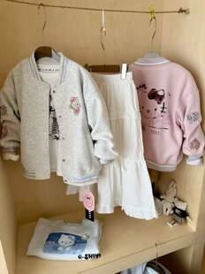 2026新款 棒球服外套百搭外套仿兔毛加厚8809 女童韩版