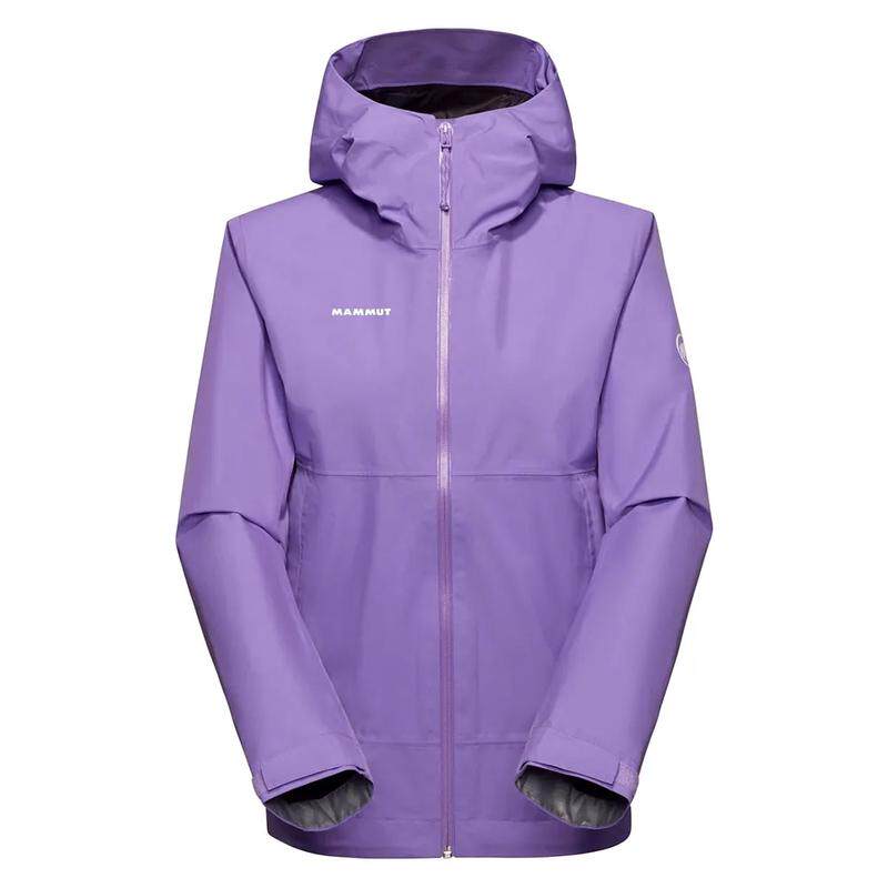 代购Mammut猛犸象冲锋衣女士防水防风透气耐磨立领紫色聚酯纤维