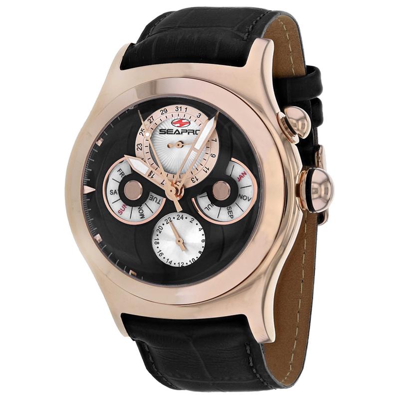 代购SEAPRO男士腕表计时日期夜光多时区金属皮带防水钢壳商务