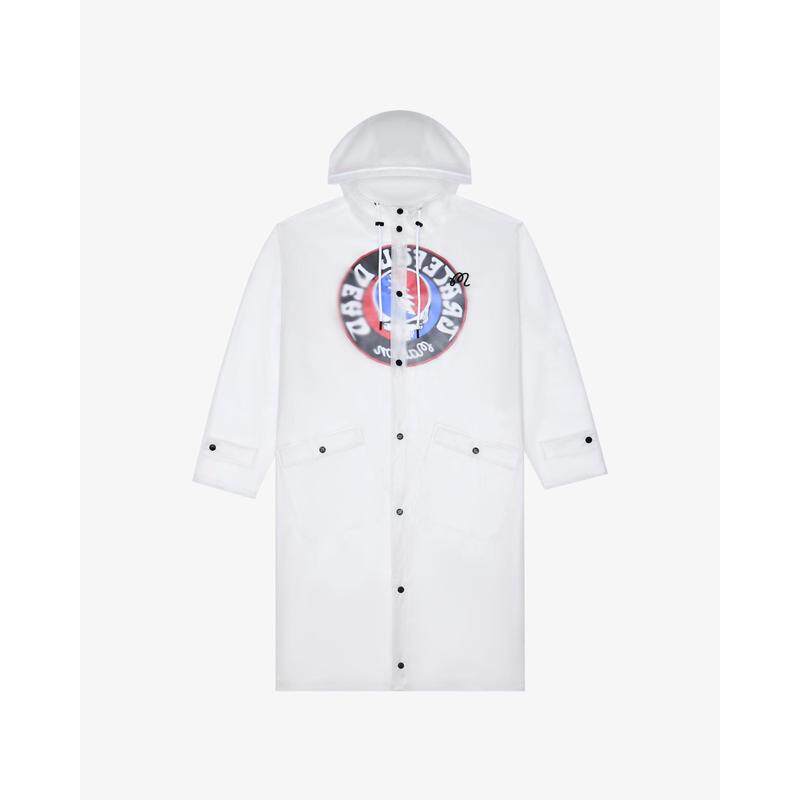 代购MALBON GOLF男士雨衣防风防水密封缝线可调节帽檐白色带帽