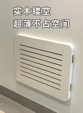 现代简约百叶实木电表箱遮挡画