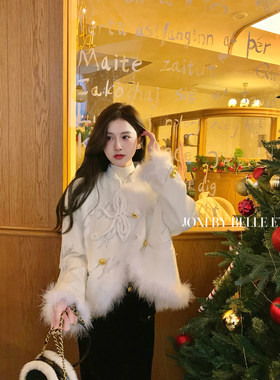 JONIbyBEB金扣毛毛新中式棉服