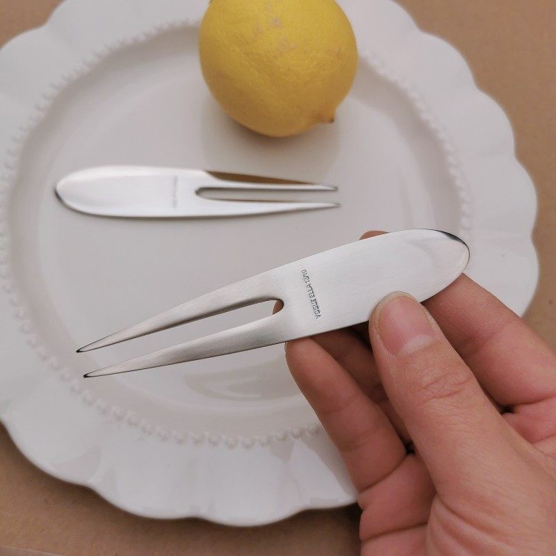 出口18-10不锈钢水果叉甜品叉签304蛋糕小叉沙拉叉月饼小叉子10cm