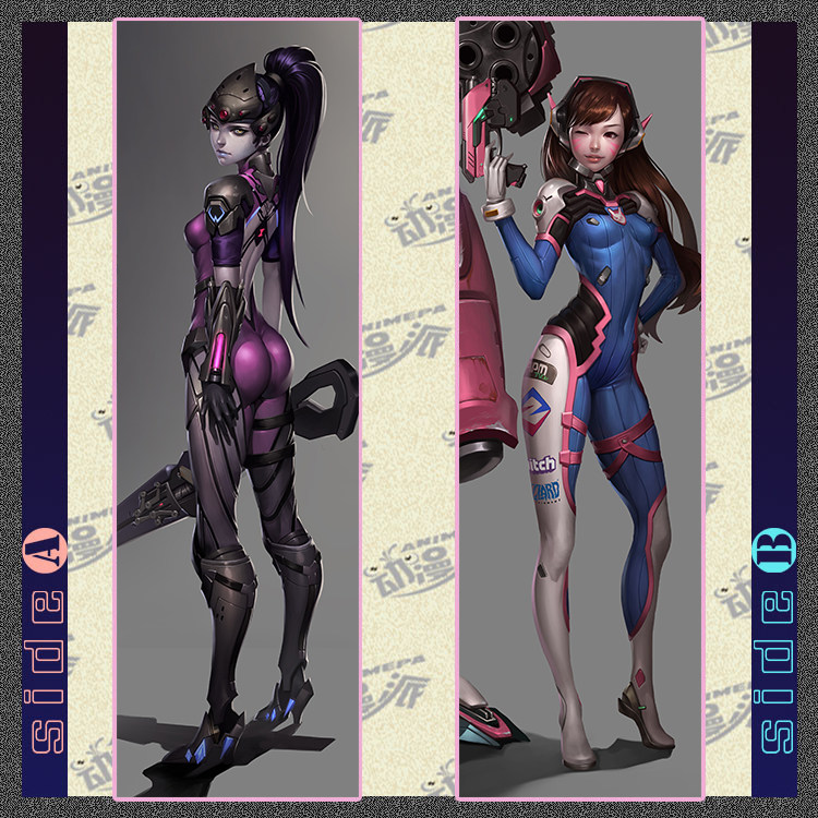 暴雪游戏守望先锋黑百合d.va周边二次元等身抱枕 可来图定制