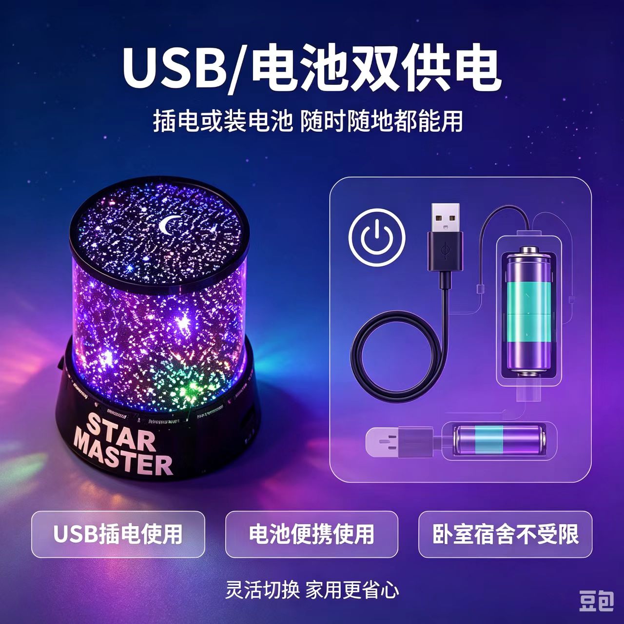 星空伊人投影灯LED 浪漫夜光灯 星空投影仪 安睡灯女生生日礼物