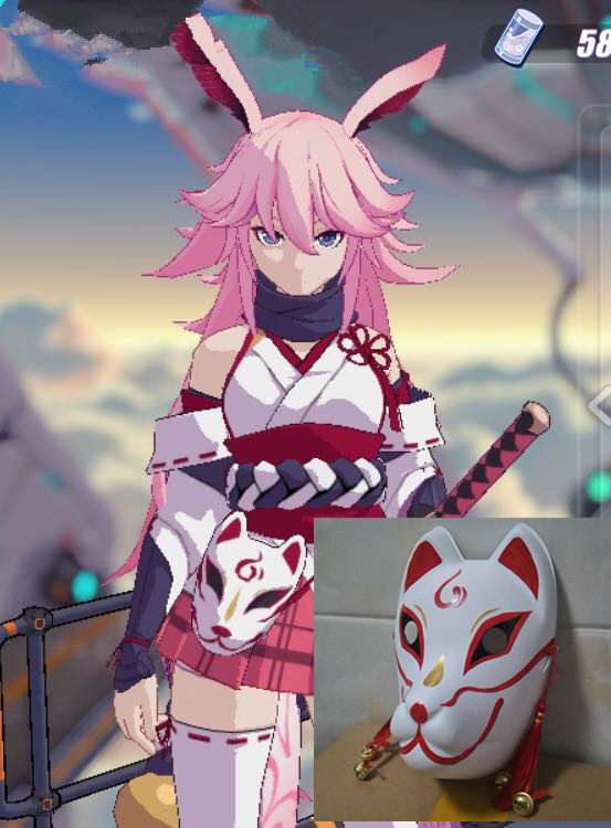 崩坏学院园3八重樱cosplay配饰游戏周边手绘狐狸全脸狗面具包邮