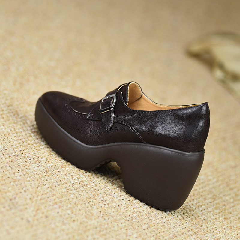 misili 复古真皮厚底深口单鞋女小皮鞋厚底鞋,女鞋,深口单鞋,淘宝优惠券,粉丝福利购,淘宝优惠卷