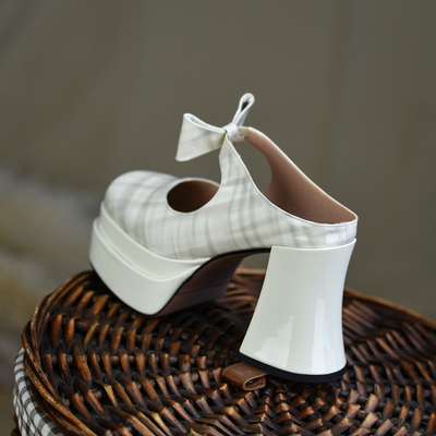 法式包头粗跟厚底凉拖女夏外穿