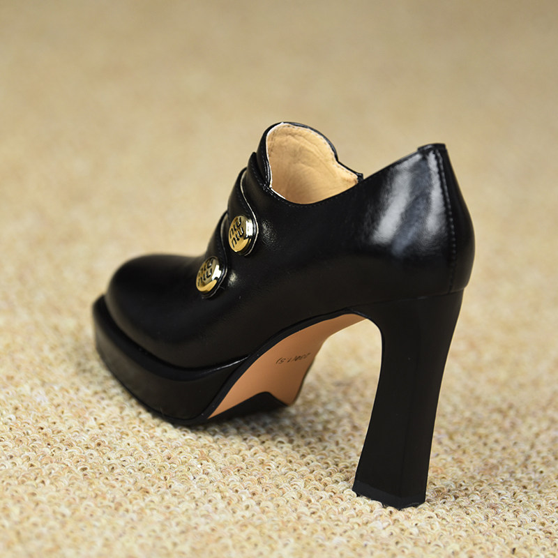 misili侧拉链粗跟单鞋10cm方头高跟鞋2026春季新款小个子厚底女鞋,女鞋,深口单鞋,淘宝优惠券,粉丝福利购,淘宝优惠卷