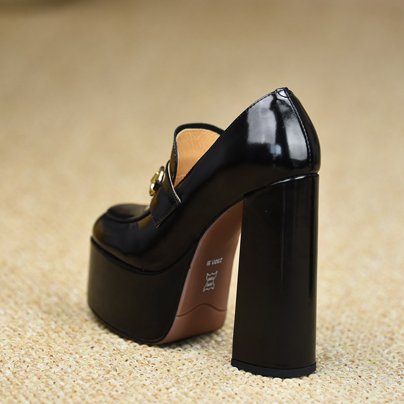 misili走秀款粗跟单鞋14cm小个子超高跟鞋2026春夏季新款厚底女鞋,女鞋,深口单鞋,淘宝优惠券,粉丝福利购,淘宝优惠卷