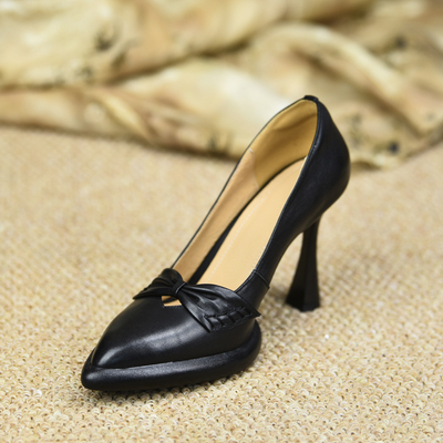 misili尖头细跟浅口高跟单鞋女