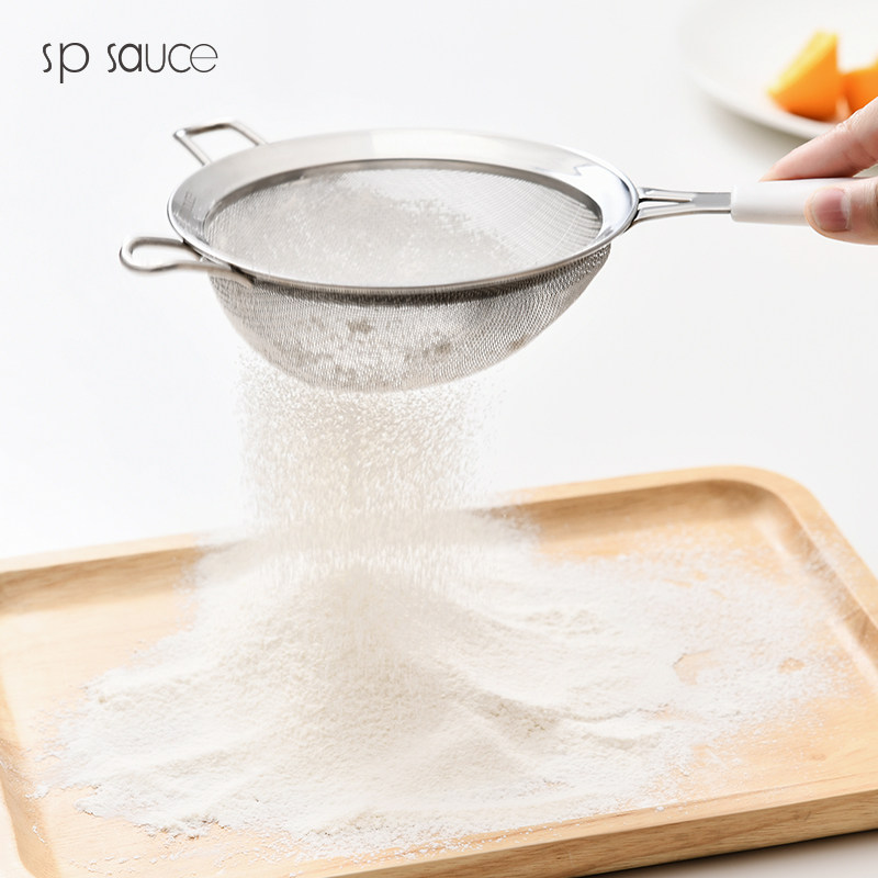 日本面粉筛304不锈钢筛网 糖粉筛手持超细过滤糖筛子家用烘焙工具