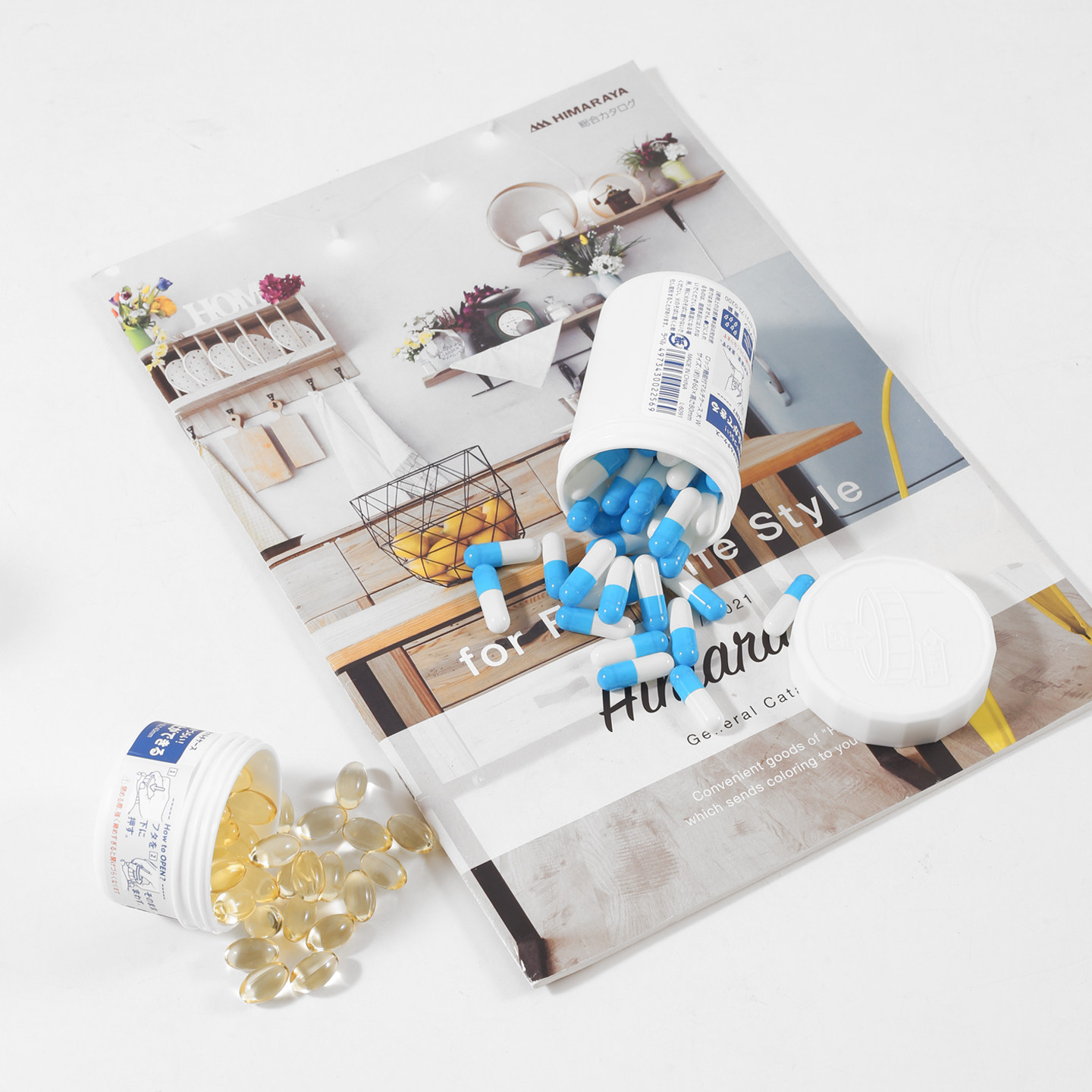 日本进口药盒便携式带安全扣大容量随身药品药丸迷你按压旋钮药瓶,收纳整理,药盒,淘宝优惠券,粉丝福利购,淘宝优惠卷