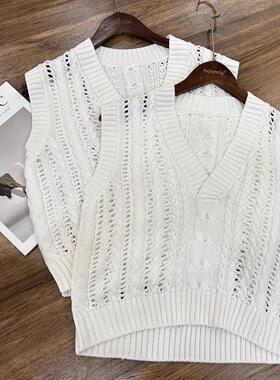 老钱风RL紫标26春V领绞花针织衫背心袖马甲外搭坎肩女款经典款
