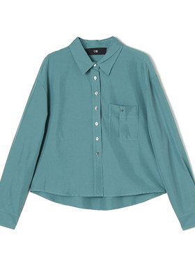 WM0D0006素雅通勤纯色上衣单排扣长袖衬衫女3.4春