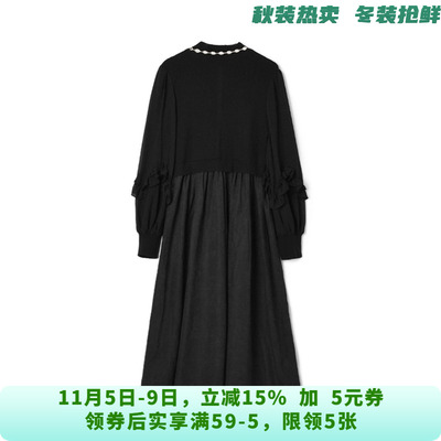 RU0A0055松紧腰中长裙套头长袖裙子连衣裙女9.29秋