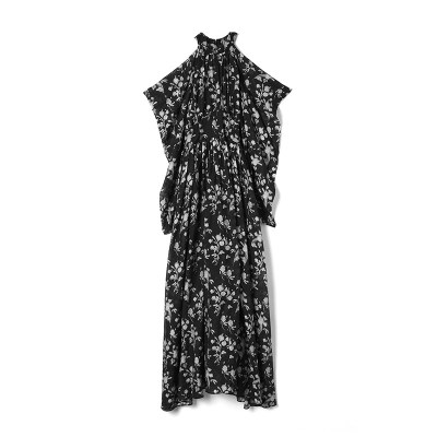 深圳南油NY0A0008洋气设计挂脖长裙连衣裙女12.29春