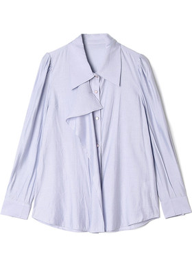 QG0D0011知性气质美上衣单排扣长袖衬衫女1.23春