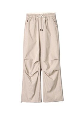 HG0P0002松紧腰长裤工装风微弹裤子休闲裤女1.6春