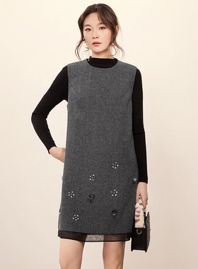 LH0A0001含绵羊毛短裙宽松无袖裙子连衣裙女1.16春